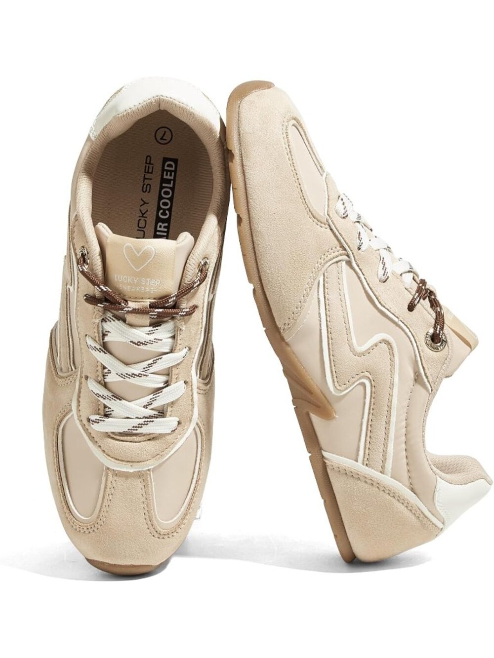 Women's Beige Retro Fashion Gym Workout Classic Thin Sole Casual Sneaker Shoes